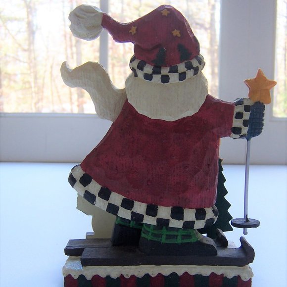 Skiing Santa Claus Christmas Shelf Decoration - Picture 2 of 3